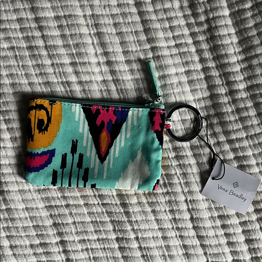 Vera Bradley Teal and Pink Patterned Pouch